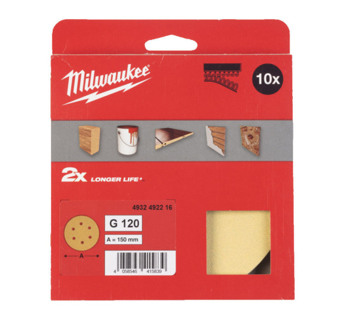 Шлифовальный круг HP MILWAUKEE Ø150/6 HL, зерно 120, (10шт)
