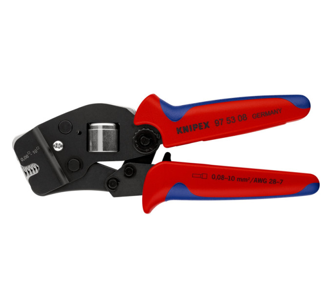 Инструмент для обжима контактных гильз 0,8-10,0мм², с автонастройкой KNIPEX 97 62 145 А, фосфат