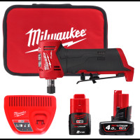 Машина шліфувальна акумуляторна цангова кутова безщіткова MILWAUKEE M12 FDGA-422B (ЗУ+2ак)