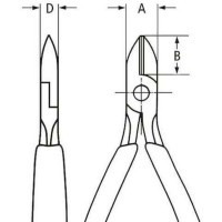 Кусачки боковые для электроники антистатические, Ø1,6мм, 115мм KNIPEX 77 02 115 ESD, полированные