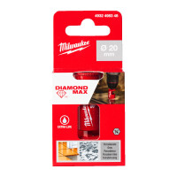 Коронка алмазная Diamond Plus/Max MILWAUKEE, Ø20,0мм (1/4'' Hex) (сверление с водой)