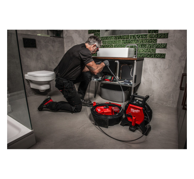 Машина прочистная аккумуляторная MILWAUKEE M12 HSFSM-602 (5м) (ЗУ, 2 аккум.Х6Ач)