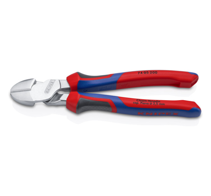 Кусачки боковые (бокорезы) особой мощности, Ø4,2мм, 200мм KNIPEX 74 05 200 SB, хромированные