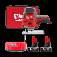 Пила лобзиковая аккумуляторная MILWAUKEE M12 JS-402B (ЗУ+2акк.Х4Ач+сумка)