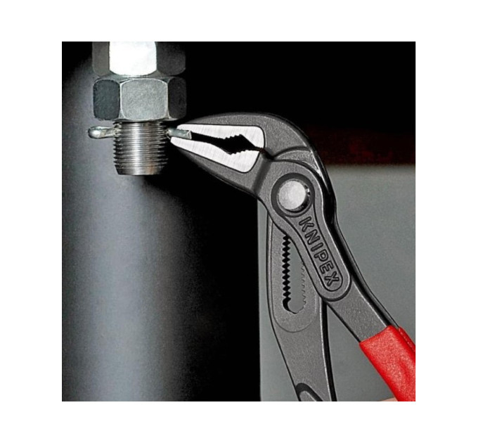 Клещи сантехнические переставные, Ø50мм Cobra QuickSet KNIPEX 87 21 250 (с автоспуском) фосфат