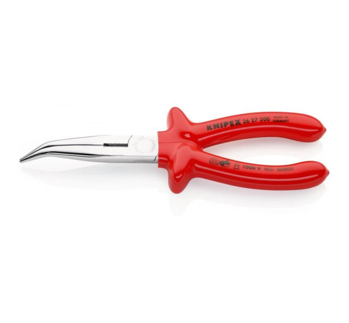 Круглогубцы плоские с режущими кромками, угол 40 °, Ø3,2мм, 200мм KNIPEX 26 27 200, хромированные