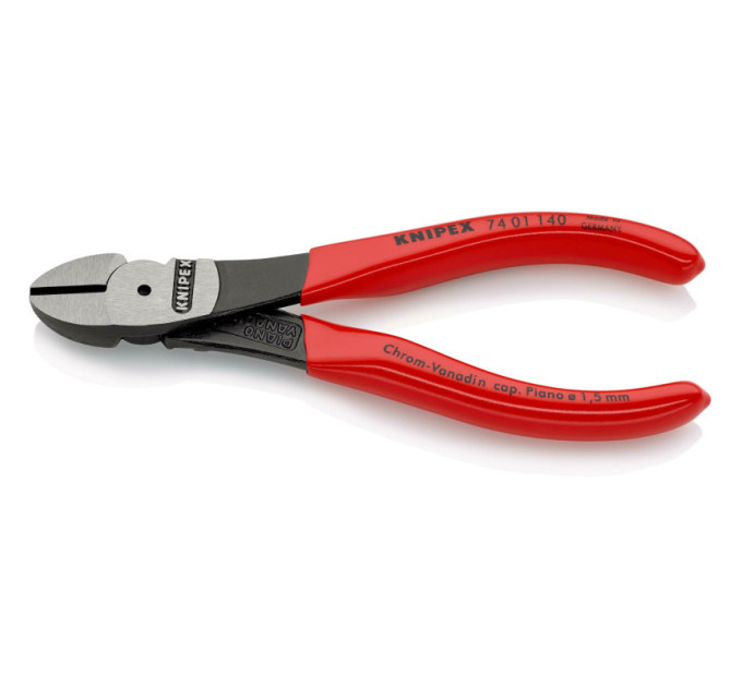Кусачки боковые (бокорезы) особой мощности, Ø3,1мм, 140мм KNIPEX 74 01 140, фосфатированные