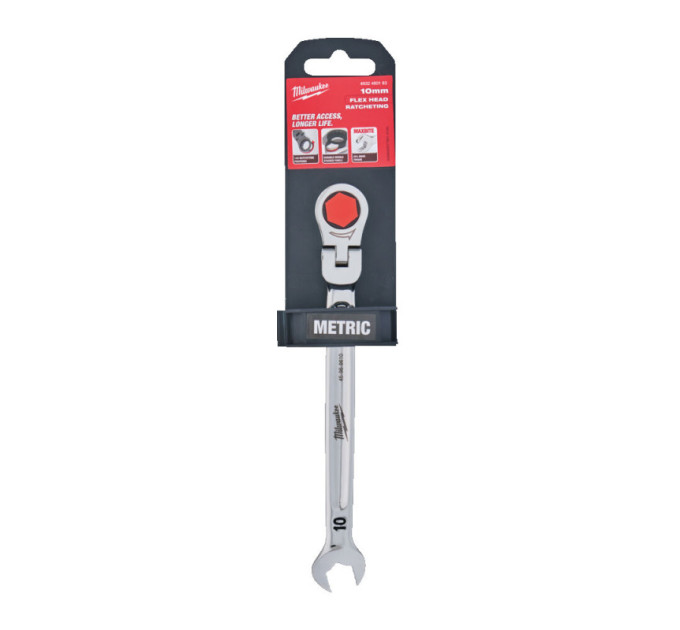 Ключ ріжково-накидний MAX BITE MILWAUKEE з тріскачкою та шарніром, 10мм