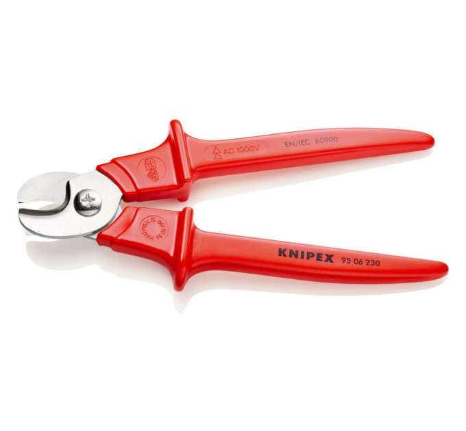 Ножницы для резки кабелей, Ø15мм / 50мм², 230мм VDE KNIPEX 95 06 230 SB, хромированные