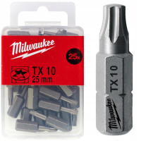 Бита MILWAUKEE, TX10, 25мм, (25 шт)