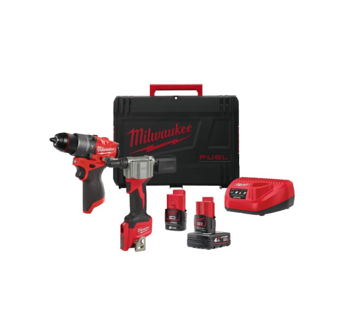 Набор из 2 инструментов аккумуляторных бесщеточных MILWAUKEE M12 FPP2D2-422X (HDкейс)