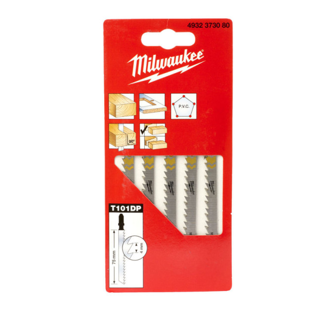 Полотна для лобзика T101DP MILWAUKEE, 75х4,0мм, (5шт)