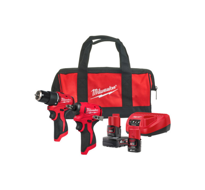 Набор из 2х инструментов аккумуляторных MILWAUKEE M12BLPP2B-422B (M12 BLPDRC, BLIDRC)