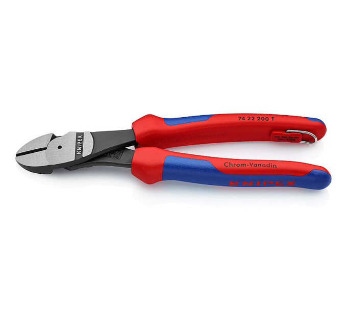 Кусачки боковые (бокорезы) особой мощности, 12 °, Ø4,2мм, 200мм KNIPEX 74 22 200 T, фосфатированные