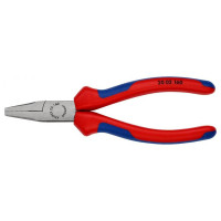 Плоскогубцы с гладкими губками, 160мм KNIPEX 20 02 160, фосфатированные