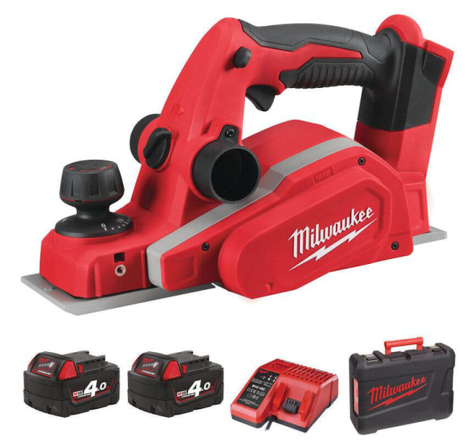 Рубанок аккумуляторный бесщёточный MILWAUKEE M18 BP-402C (ЗУ+2акк.Х4Ач+кейс)