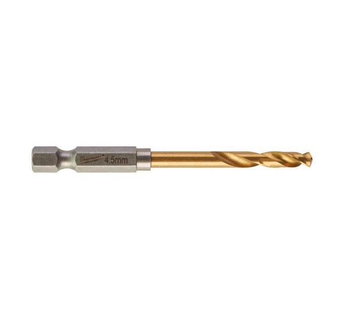 Свердло по металу RedHEX SHOCKWAVE™ HSS-TiN MILWAUKEE, Ø4,5х76х29мм