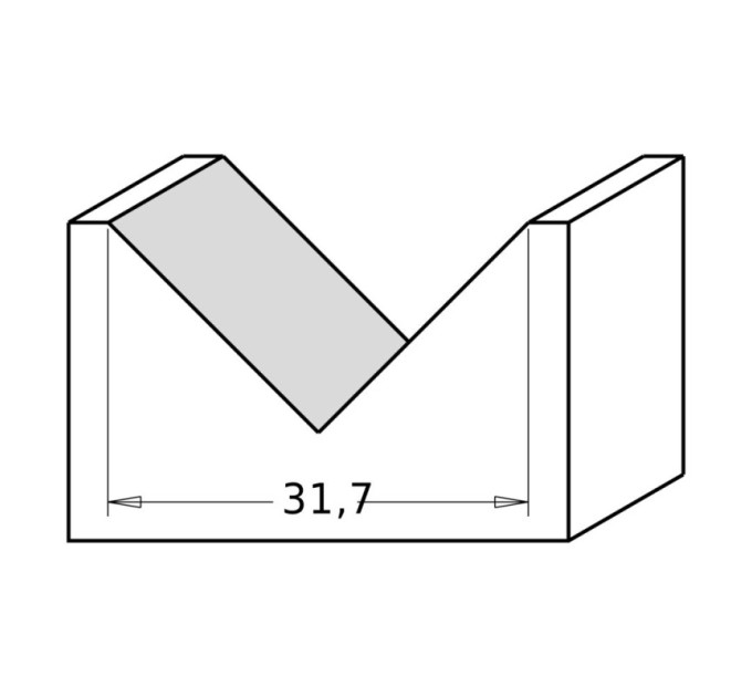Фреза пазовая V-образная ТСТ MILWAUKEE, Ø31,7/63,5мм, S8