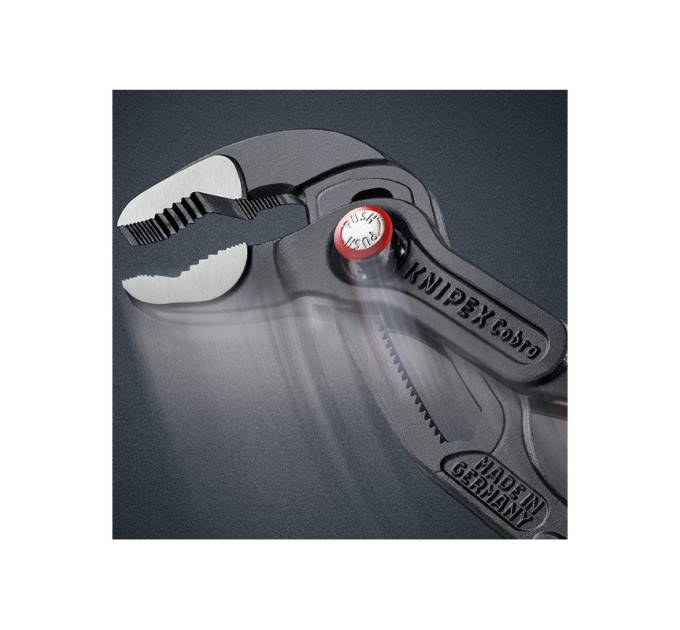 Клещи сантехнические переставные, Ø50мм Cobra QuickSet KNIPEX 87 21 250 (с автоспуском) фосфат