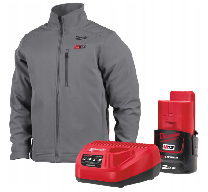 Куртка с подогревом MILWAUKEE M12 HJGREY5-201, серая, размер XL (ЗУ +1акк.Х2Ач)