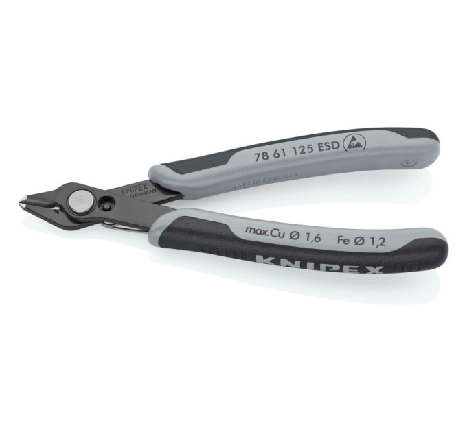 Кусачки Electronic Super Knips Ø1,6мм, 125мм KNIPEX 78 61 125 ESD SB (в блистере)