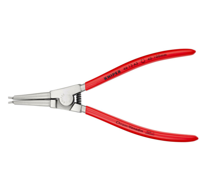 Щипцы для наружных стопорных колец прямые, Ø40-100мм KNIPEX 46 13 A3, Ø2,3мм хромированные
