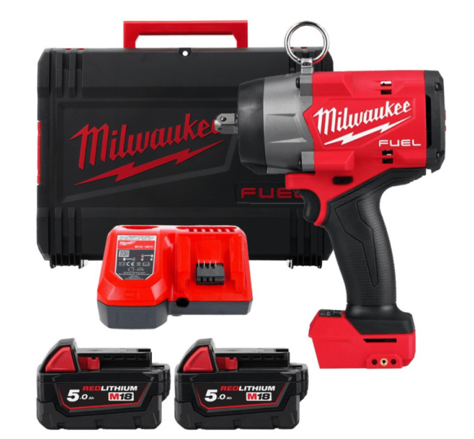 Гайковерт аккумуляторный бесщеточный MILWAUKEE 1/2'' (1491Нм) M18 FHIW2P12-502X,с пином(ЗУ+2Х5+кейс)