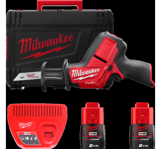 Пила сабельная аккумуляторная бесщеточная MILWAUKEE M12 CHZ-202C (ЗУ+2акк.Х2Ач+кейс)