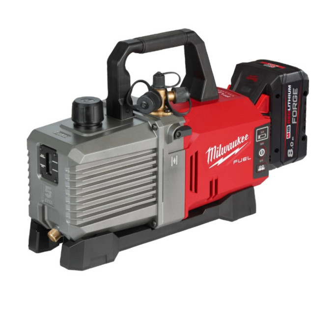 Насос вакуумний акумуляторний бесщёточный MILWAUKEE, M18 FVP5-801 (ЗУ+1Х 8Ач+масло+адаптор) FORGE™