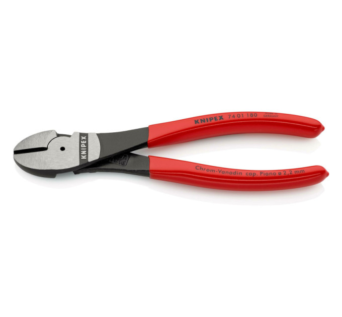 Кусачки боковые (бокорезы) особой мощности, Ø3,8мм, 180мм KNIPEX 74 01 180 SB, фосфатированные