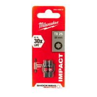 Бита SHOCKWAVE MILWAUKEE, TX25, 25мм, (2шт) Бита SHOCKWAVE MILWAUKEE, TX25, 25мм, (2шт)