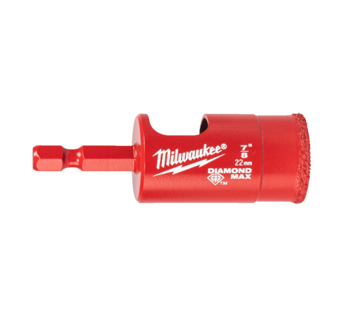 Коронка алмазная Diamond Plus/Max MILWAUKEE, Ø22,0мм (1/4'' Hex) (сверление с водой)