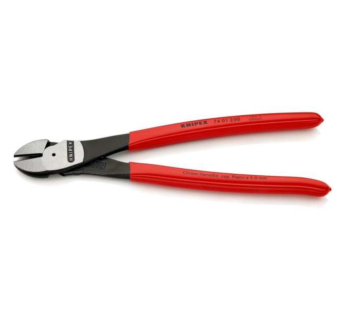 Кусачки боковые (бокорезы) особой мощности, Ø4,6мм, 260мм KNIPEX 74 01 250, фосфатированные