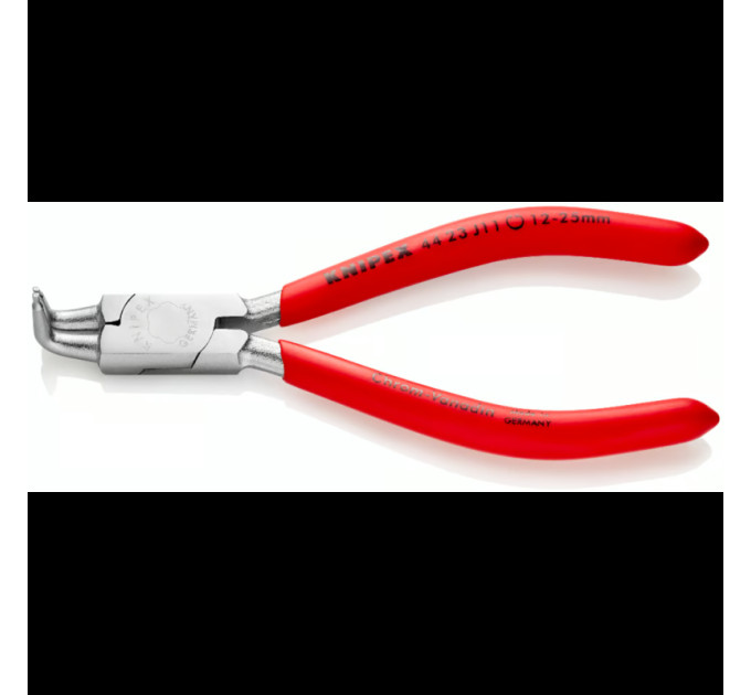 Щипцы для стопорных колец загнутые 90° Ø12-25мм, 130мм KNIPEX 44 23 J11, (Ø1,3мм) хромированные