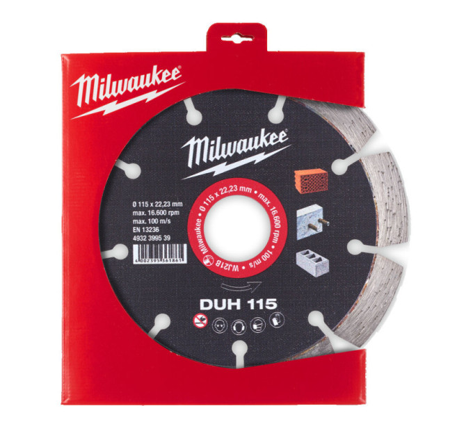 Диск алмазный MILWAUKEE DUH 115, Ø115мм (железобетон, кирпич)