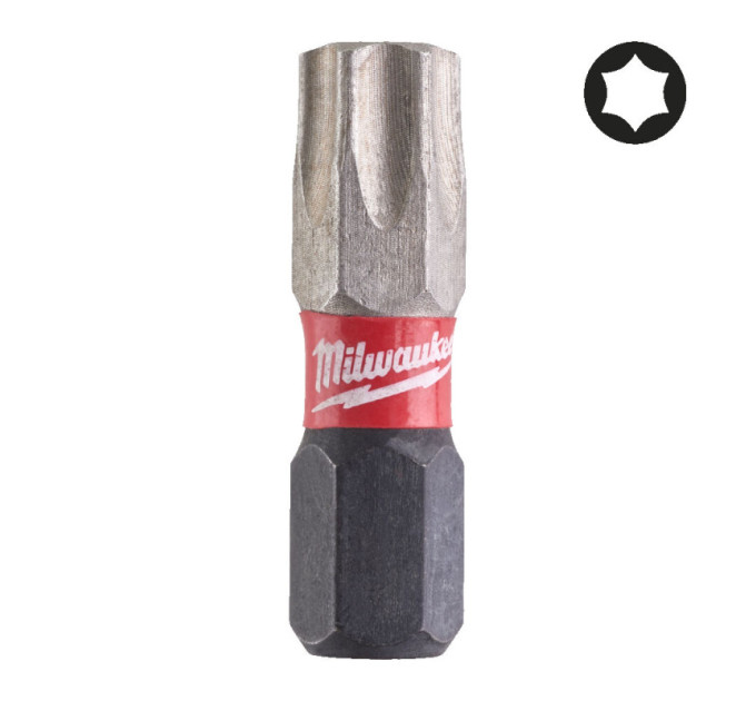 Бита SHOCKWAVE MILWAUKEE, TX40, 25мм, (2шт)