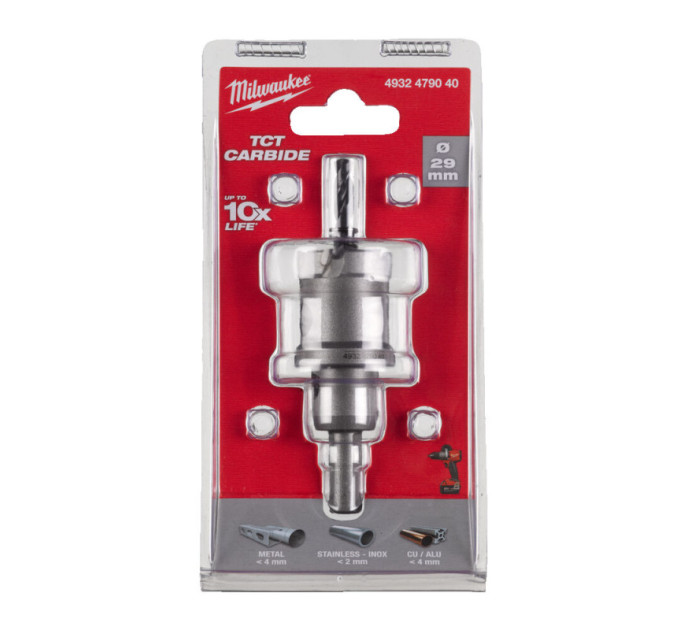 Цельная коронка Holesaw TCT MILWAUKEE для стали/нержавеющей стали, Ø29мм