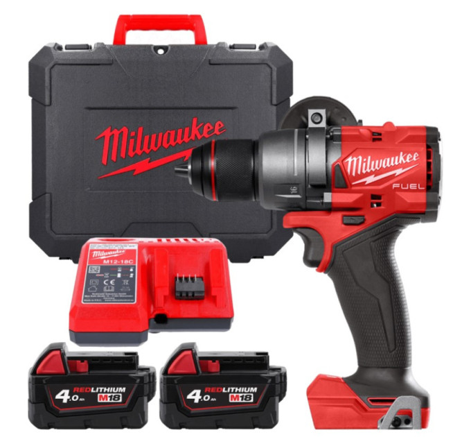 Дриль-шуруповерт акумуляторна безщіткова ударна MILWAUKEE M18 FPD3-402X (158 Нм) (ЗУ+2Х4Ач, кейс)