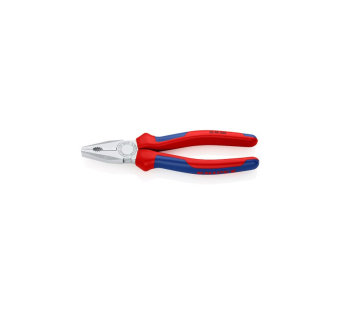 Пассатижи (плоскогубцы) комбинированные Ø13,0мм, 200мм KNIPEX 03 05 200, хромированные
