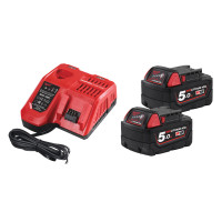 Энергокомплект MILWAUKEE M18 NRG-502 (ЗУ M12-18FC+2акк.Х5А В5) + подарок аккумулятор M12 B2