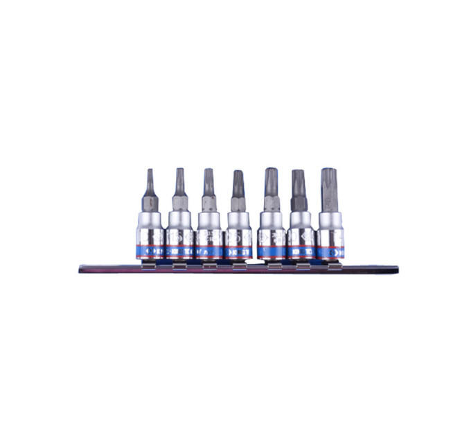 Набор TORX 1/4" с отверстием 7 ед. в держателе (на планке)