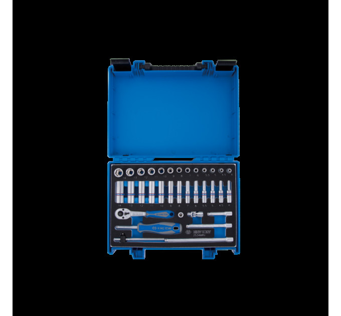 Набор головок 1/4" 34 ед. 6-ти гранные, (4-14mm)