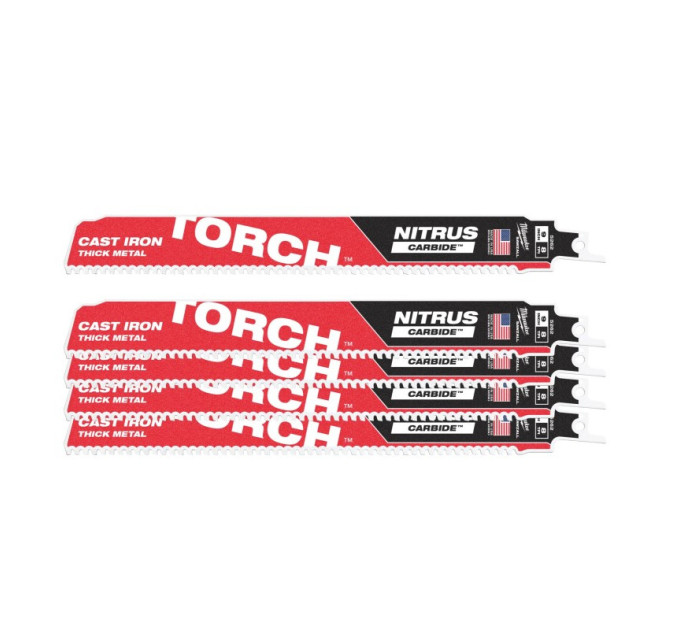 Полотно для сабельных пил TORCH CARBIDE NITRUS MILWAUKEE, 230х3,1мм, (5шт), (металл)