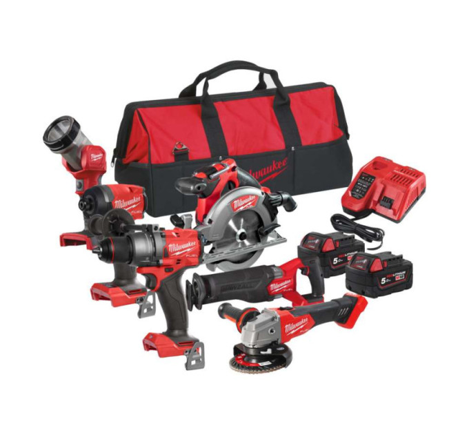 Набор из 6ти инструментов аккумуляторных бесщеточных MILWAUKEE M18 FPP6E3-502B