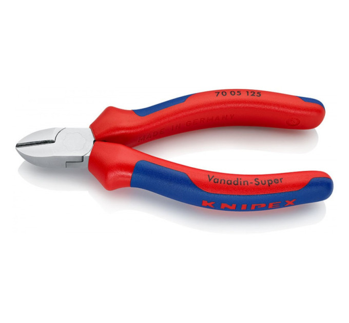 Кусачки боковые (бокорезы), Ø3,0мм, 125мм KNIPEX 70 05 125, хромированные