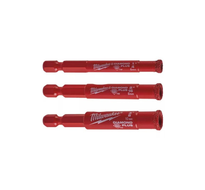 Набір коронок для алмазного свердління Diamond Plus™ MILWAUKEE 6-8-10мм, (заміна на 4932498368)