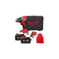 Дриль-шуруповерт акумуляторна безщіткова ударна MILWAUKEE M18 BLPDRCMC-402C (60Нм) + ЖИЛЕТКА