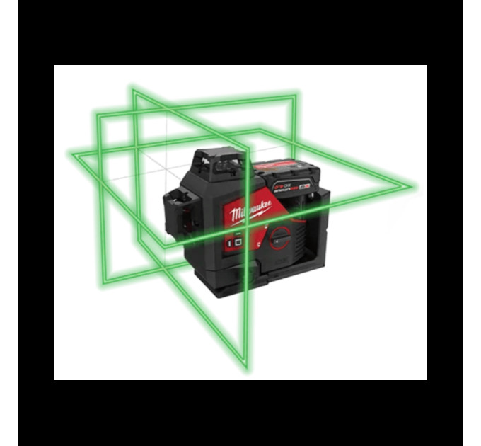 Нивелир лазерный аккумуляторный 3D MILWAUKEE M12 3PL-401C (360˚, зелёный луч) (ЗУ+1Х4Ач+кейс)