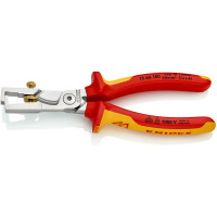 Клещи для удаления изоляции, с функцией резания кабеля, VDE StriX KNIPEX 13 66 180, хромированные
