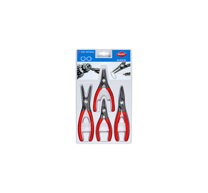 Набор щипцов прецизионных для стопорных колец KNIPEX 00 20 03 SB, (4шт)